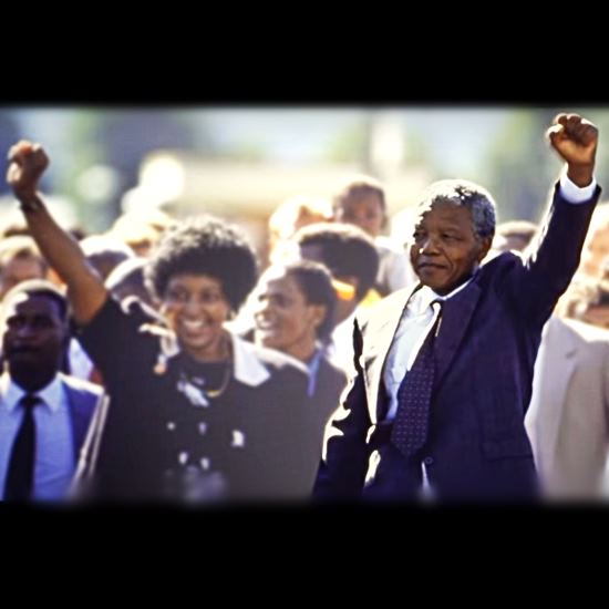 Author Maya Angelou with Nelson Mandela