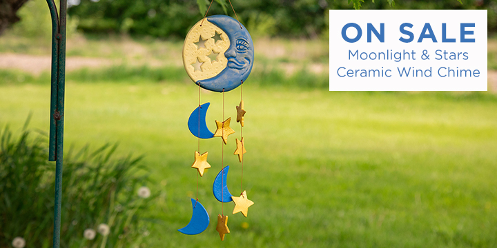 Moonlight & Stars Ceramic Wind Chime
