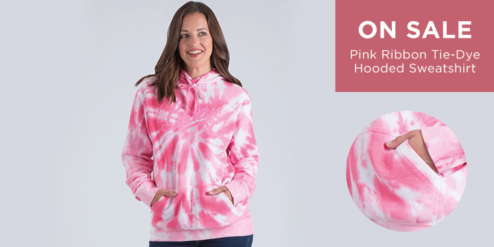 Pink Ribbon Tie-Dye Hooded Sweatshirt