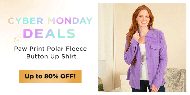 Paw Print Polar Fleece Button Up Shirt