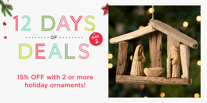 Buy 2+ Ornaments & Get An Extra 15% Off!