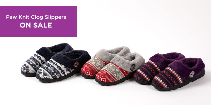 Paw Knit Clog Slippers