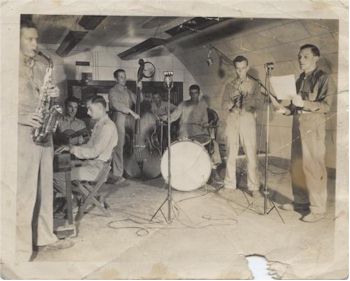 My Dad Richard Cutler, playing Saxophone, Peliliu, Palau,circa 1944