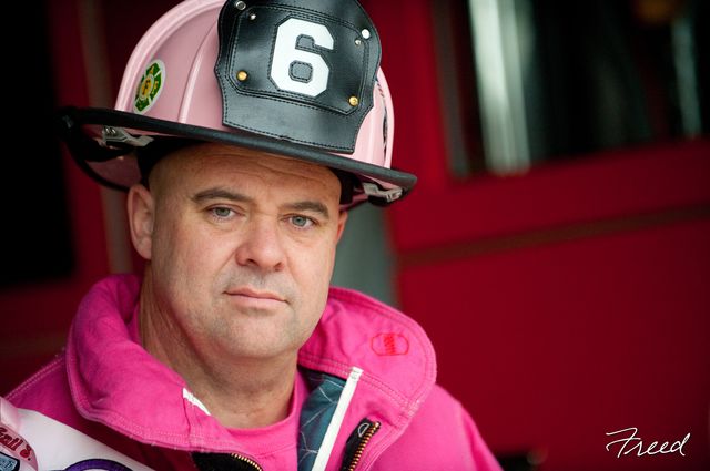 After loosing 3 sisters to breast cancer, Marshall becomes the "Pink Fireman".